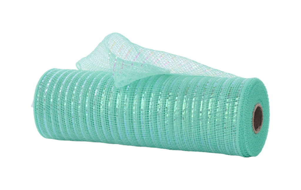 10" Iridescent Wide Foil Mesh: Mint Green (10 Yards) RY8520T9 - White Bayou Wreaths & Supply