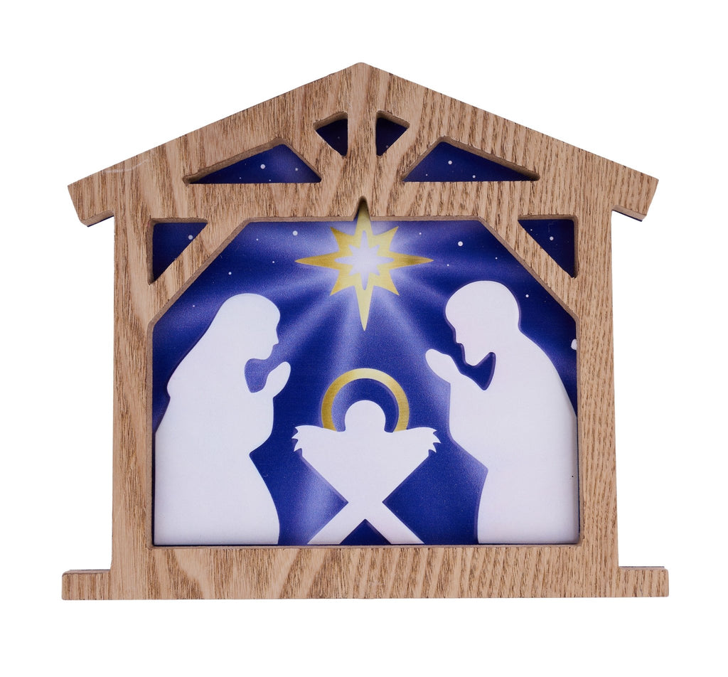10.5" Embossed Metal Nativity Sign | MD133077 - White Bayou Wreaths & Supply