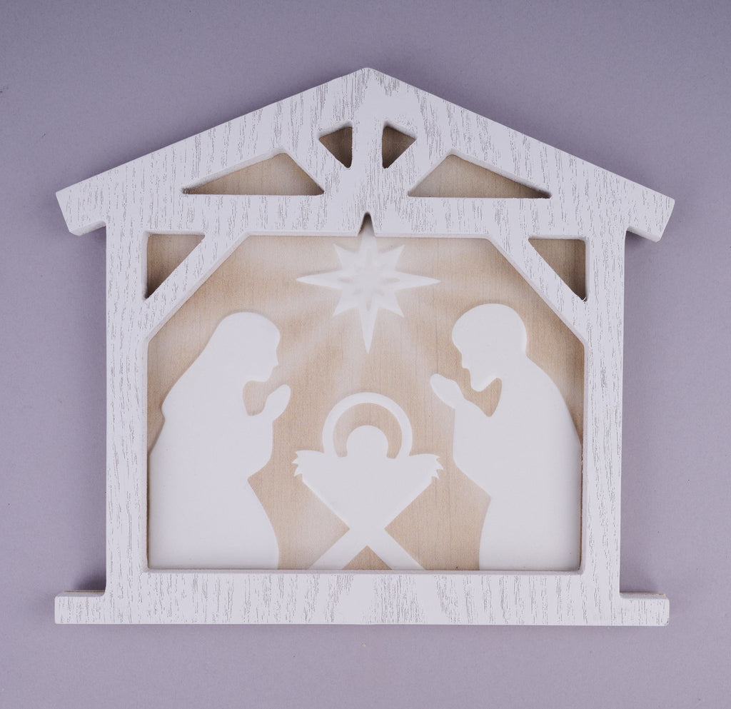 10.5" Embossed Metal Nativity Sign | MD133078 - White Bayou Wreaths & Supply