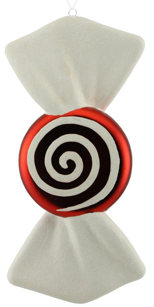 11"L Candy Swirl Ornament: Matte Red, White - XY8369MA - White Bayou Wreaths & Supply