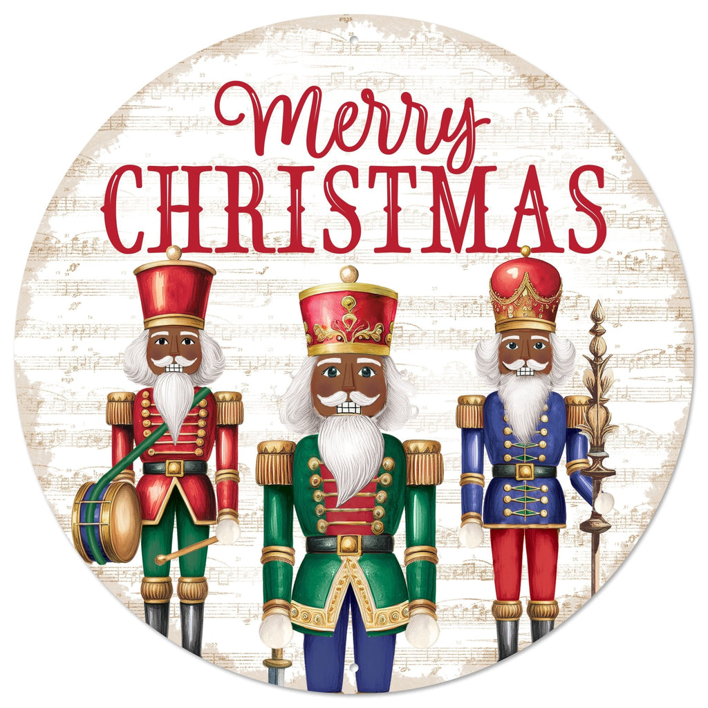 12" Dia Merry Christmas Nutcracker Sign | MD1667C8 - White Bayou Wreaths & Supply