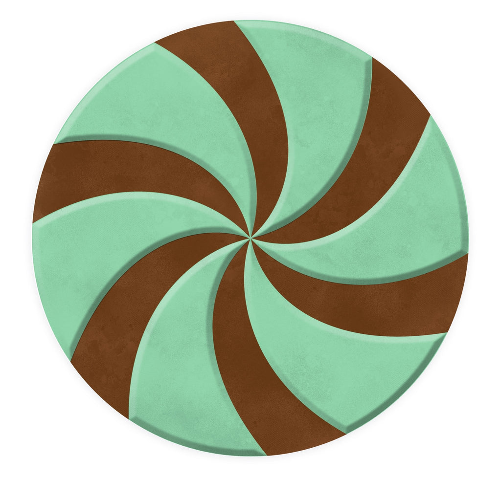 12" Dia Metal/Embossed Peppermint: Mint Green, Chocolate - MD0600J2 - White Bayou Wreaths & Supply