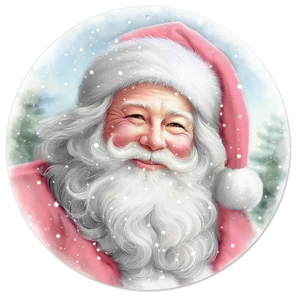 12" Dia Santa Portrait Sign | MD167327 - White Bayou Wreaths & Supply