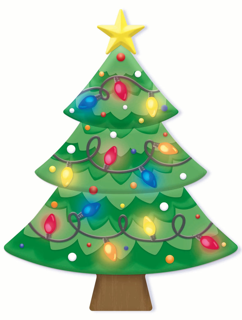 12.5"H Metal/Embossed Christmas Tree - MD1664H9 - White Bayou Wreaths & Supply