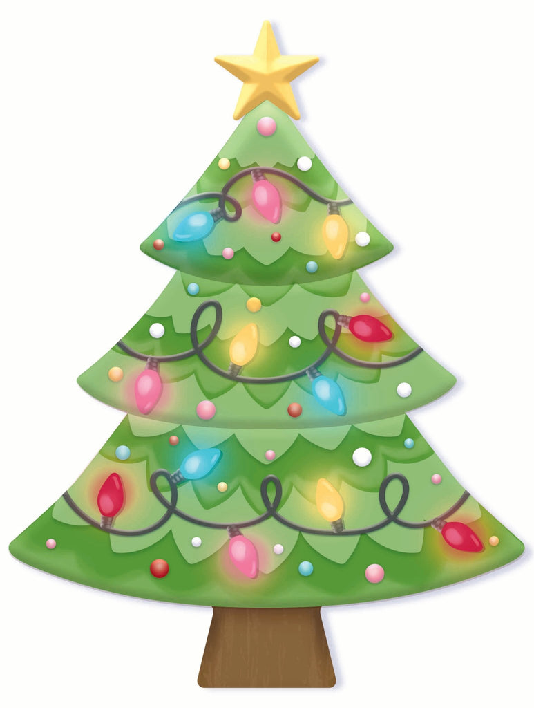 12.5"H Metal/Embossed Christmas Tree: Pastel - MD1664J1 - White Bayou Wreaths & Supply