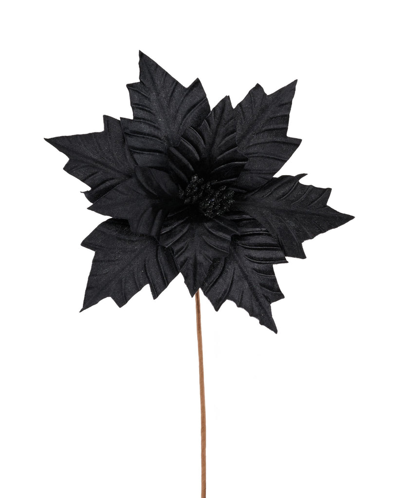 12"Dia x 18"L Poinsettia Stem: Black - NF412102 - White Bayou Wreaths & Supply