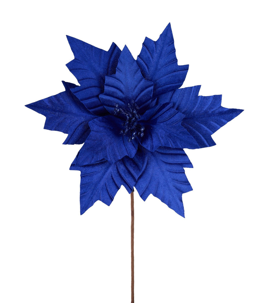 12"Dia x 18"L Poinsettia Stem: Royal Blue - NF412125 - White Bayou Wreaths & Supply