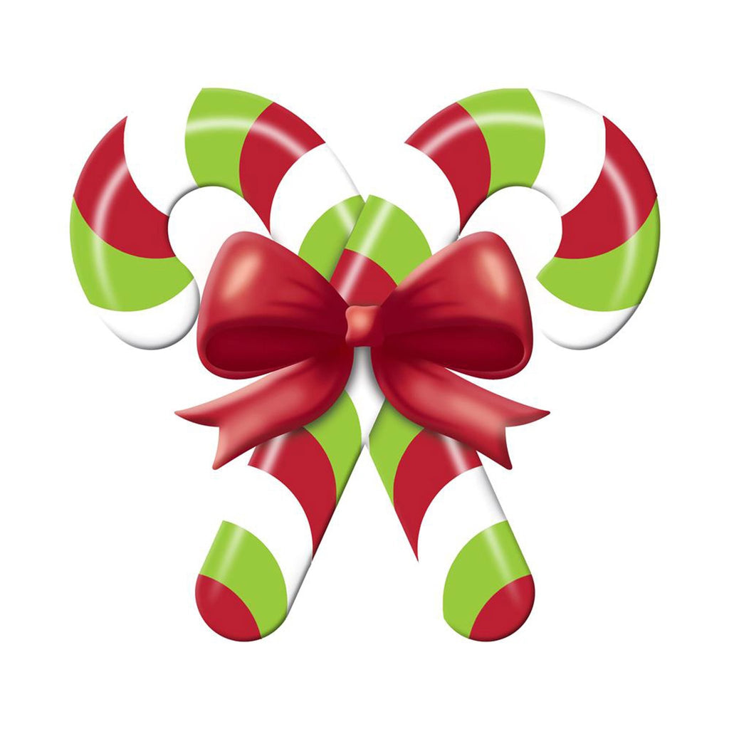 13" x 12" Embossed Metal Candy Cane Sign | MD136531 - White Bayou Wreaths & Supply