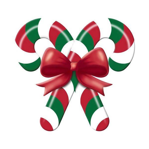 13"L x 12"H Metal/Embossed Candy Cane Sign - MD136583 - White Bayou Wreaths & Supply