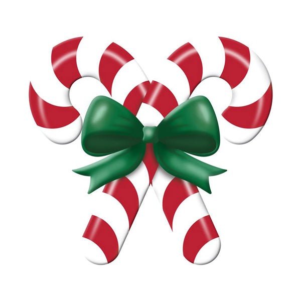 13"L x 12"H Metal/Embossed Candy Cane Sign - MD136594 - White Bayou Wreaths & Supply