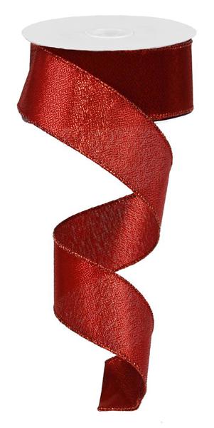 1.5" Metallic Red Ribbon – 10 yd | RG0114524 - White Bayou Wreaths & Supply