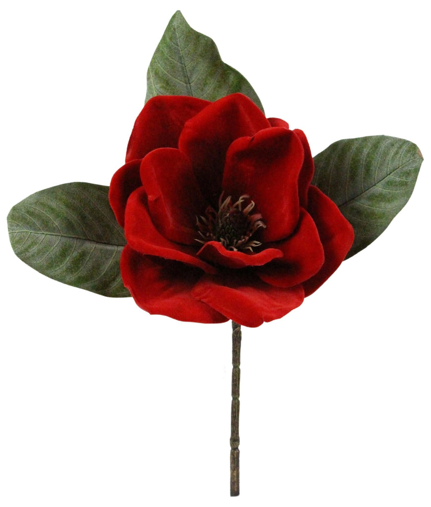 15"L Magnolia Pick: Red | XS716324 - White Bayou Wreaths & Supply