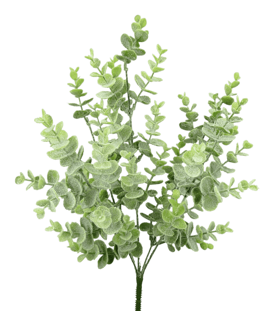 18" Frosted Eucalyptus Bush | 84995FROST - White Bayou Wreaths & Supply