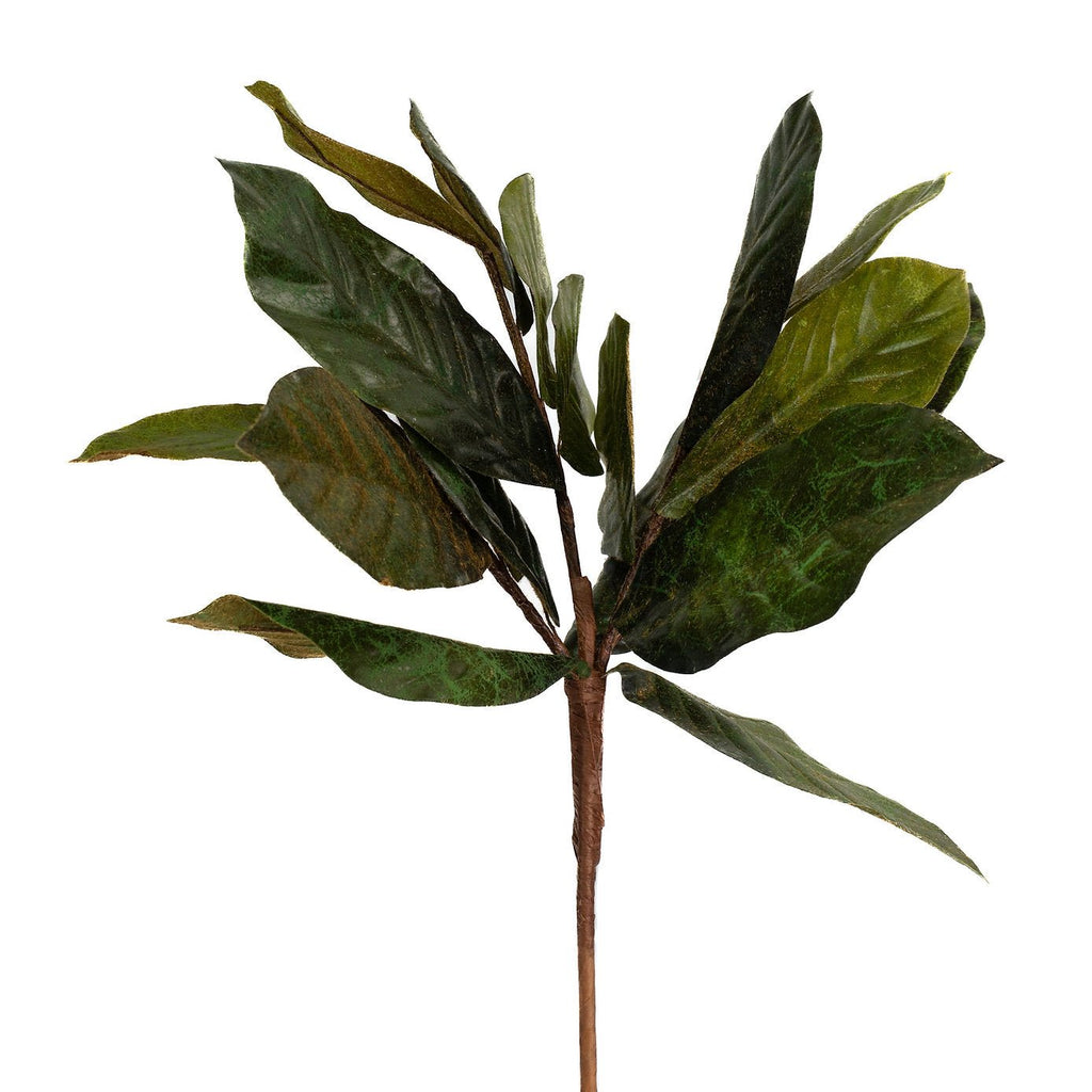 19" Magnolia Leaf Bush – Green | NF2003 - White Bayou Wreaths & Supply