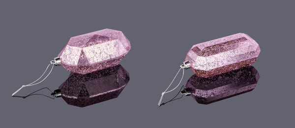 2 Assorted 5.25"L Antique Look Gem Ornament: Mercury Ice Pink - XJ5514WF - White Bayou Wreaths & Supply