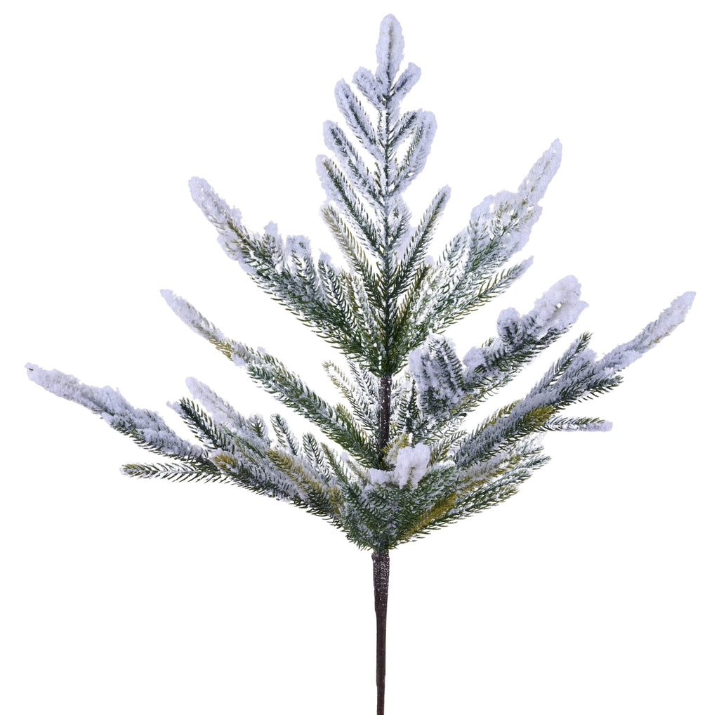 20" Flocked Norfolk Pine Bush – Artificial Snowy Greenery - XX9659 - White Bayou Wreaths & Supply