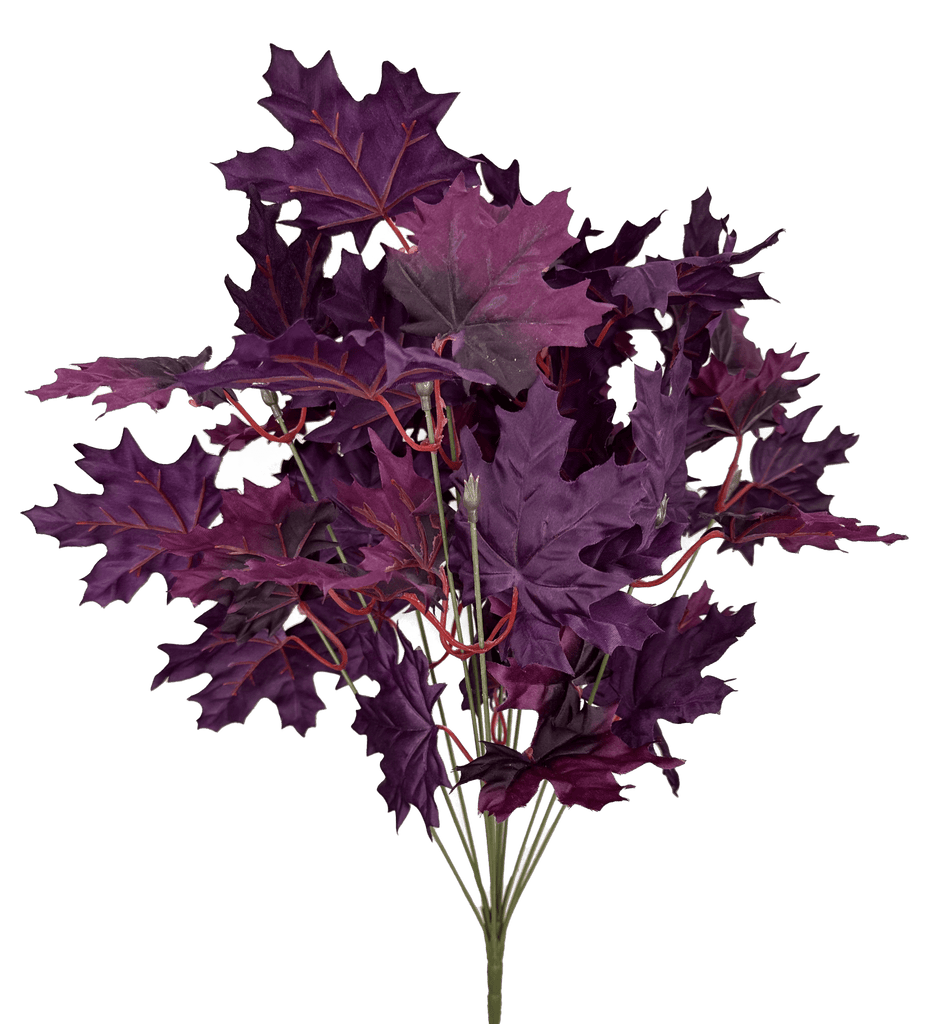 20" Maple Leaf Bush – Purple (12 Stems) - 56600PU - White Bayou Wreaths & Supply