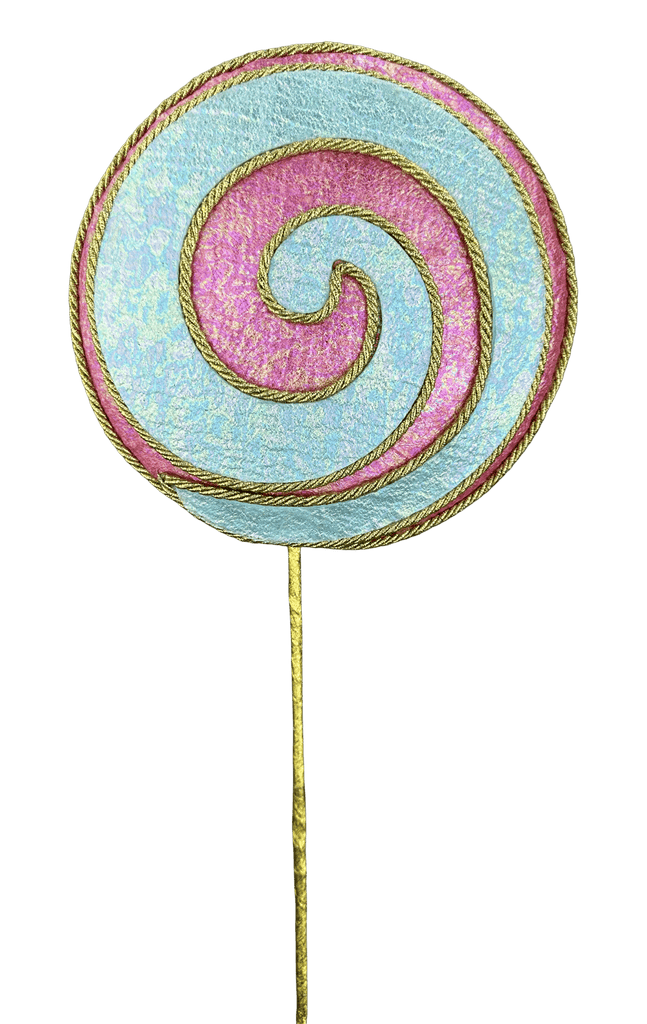 20" Mint & Pink Lollipop Spray – Candy Christmas Tree Decoration (86292MIPK) - White Bayou Wreaths & Supply