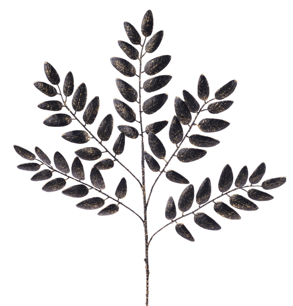 21.5"L Brushed Honey Locust Spray: Black, Gold - XS2482C9 - White Bayou Wreaths & Supply