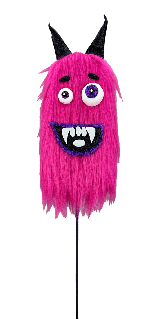 24" Pink Furry Monster Spray Halloween Décor | 57304BT - White Bayou Wreaths & Supply