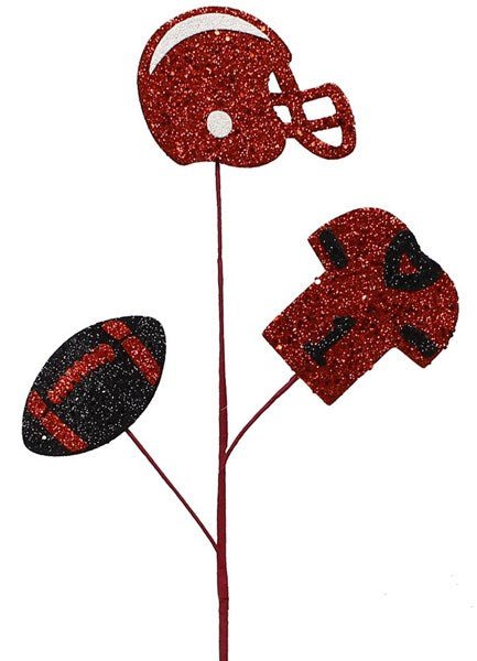 felt football helmet 24"L Glitter Helmet/Jersey/Football Pick: Red, Black