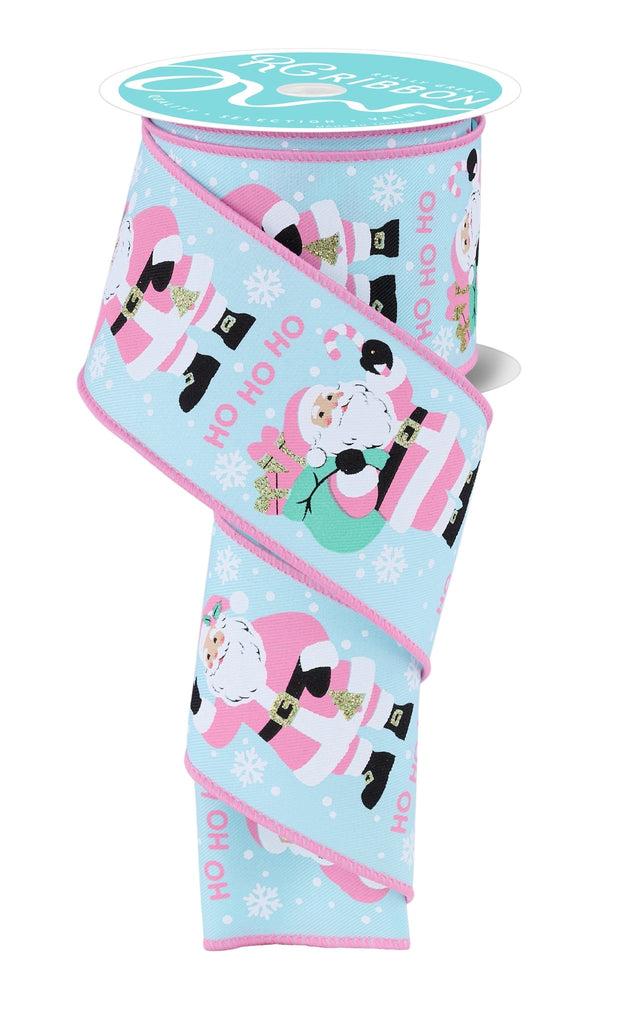 2.5" Santa Claus : Light Blue, Pink, White, Black (10 Yards) RGF1952H1 - White Bayou Wreaths & Supply
