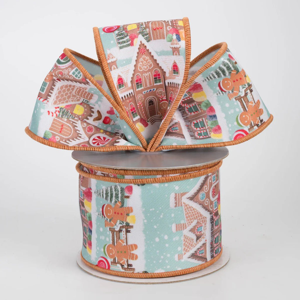 2.5" x 10yd Gingerbread Village Brilliance - LS113414 - White Bayou Wreaths & Supply