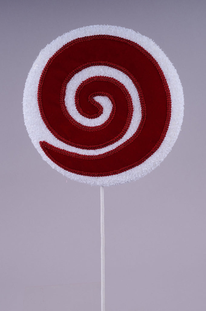 25"L V - Cut Glitter/Velvet Swirl Lollipop - XC1202 - White Bayou Wreaths & Supply