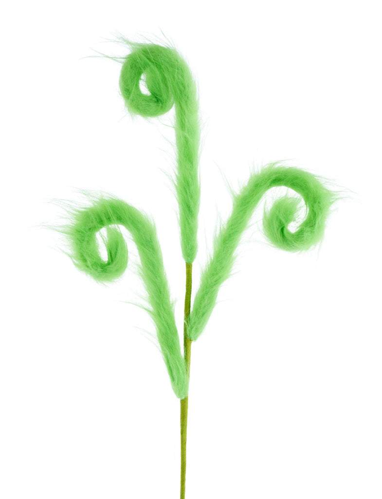 28" Lime Green Furry Curl Spray – Green Monster Christmas Decoration XS135144 - White Bayou Wreaths & Supply