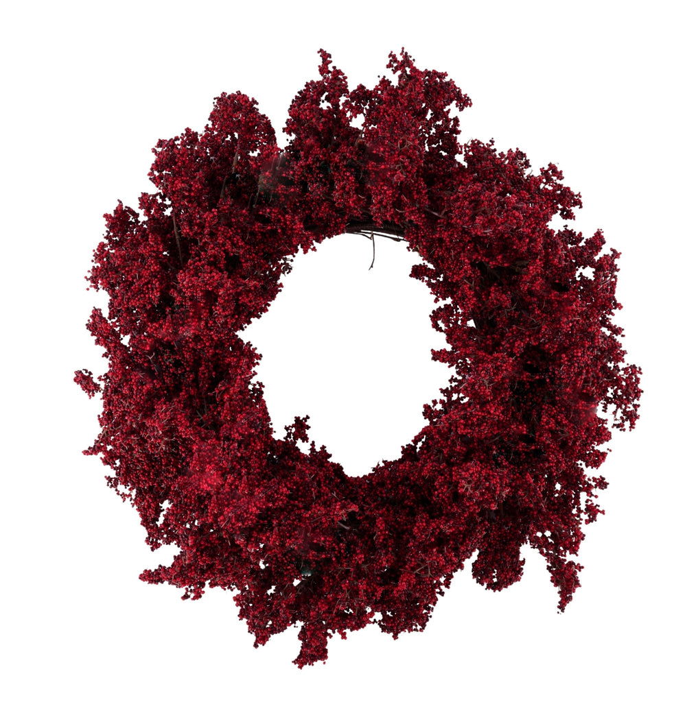 28" Red/Burgundy Mini Berry Wreath | EC442041 - White Bayou Wreaths & Supply