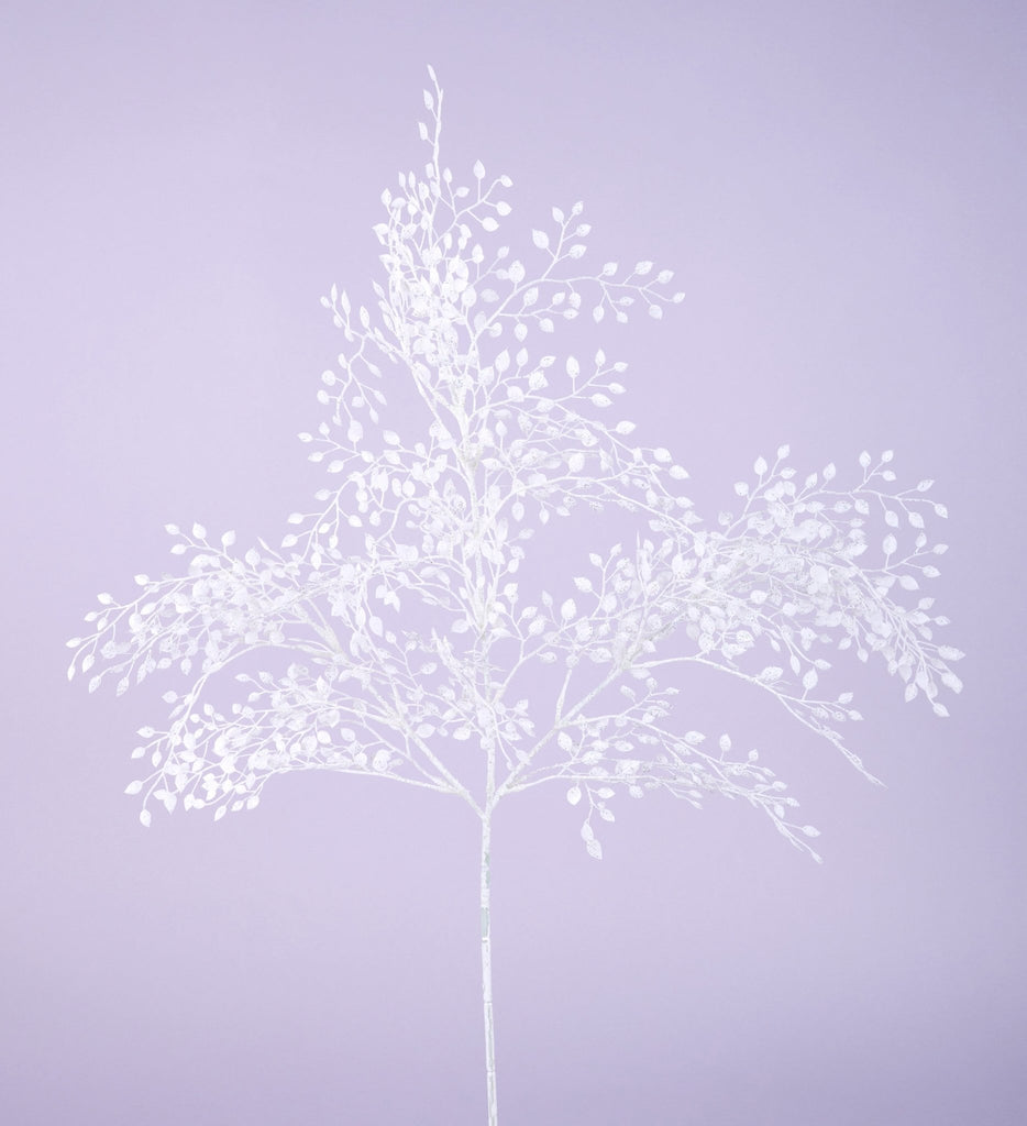 29"L Mini Leaf Spray: White - XS203627 - White Bayou Wreaths & Supply