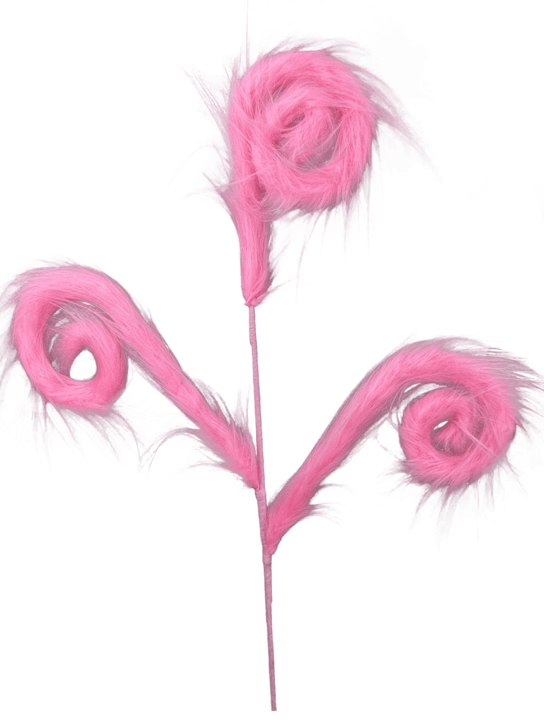 30" Furry Spiral Curly Spray – Pink | 85189PK - White Bayou Wreaths & Supply