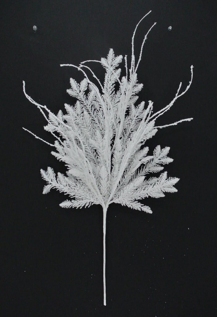 30" Snow Mixed Pine Spray | 23013 - White Bayou Wreaths & Supply