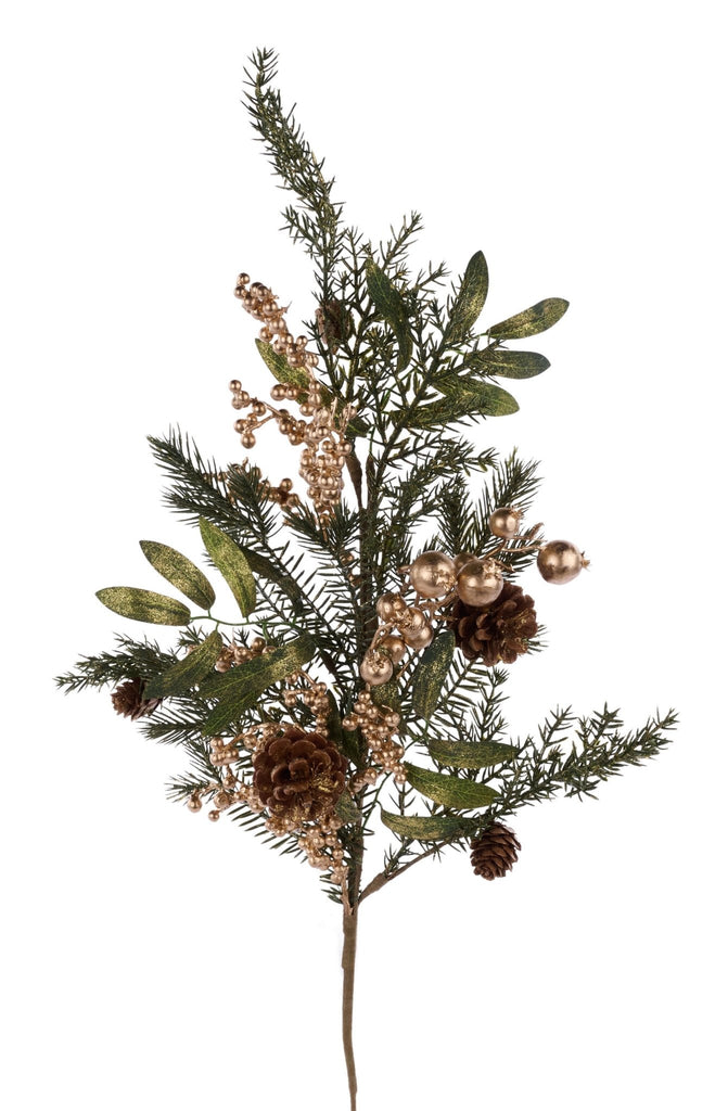 31"L Berry/Gltr Pine/Pine/Pinecone Spray XX8865 - White Bayou Wreaths & Supply