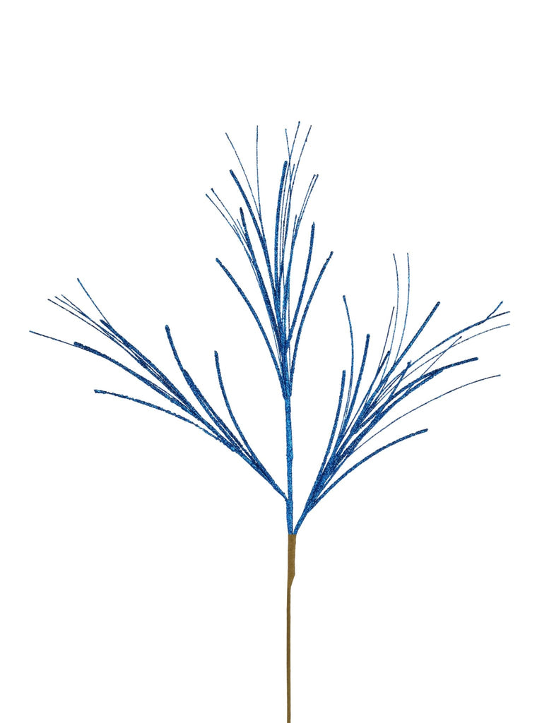 31"L Glitter/Mini Bead/Fishline Spray: Royal Blue - MN032825 - White Bayou Wreaths & Supply