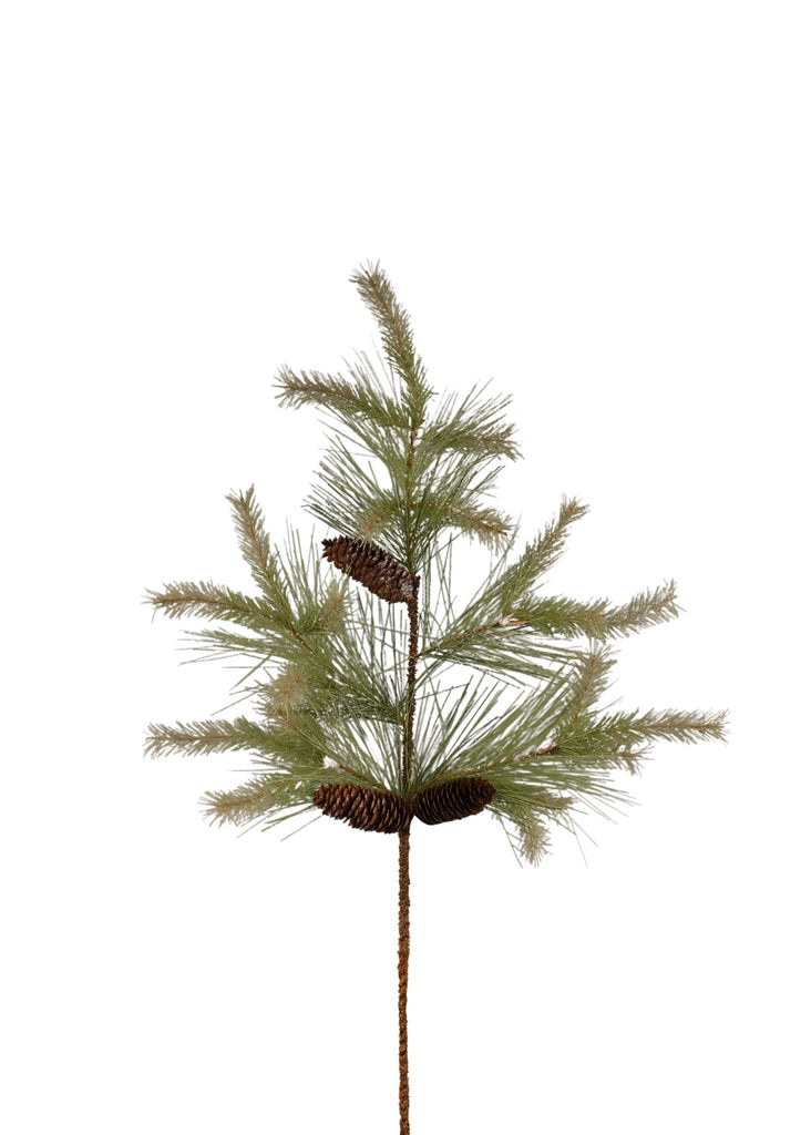 32" Ice Spring Pine & Pinecone Spray – Frosted Greenery with Natural Cones - XX1810 - White Bayou Wreaths & Supply