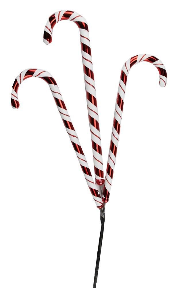 33.25"L Candy Cane PickRed White - XP3789MA - White Bayou Wreaths & Supply