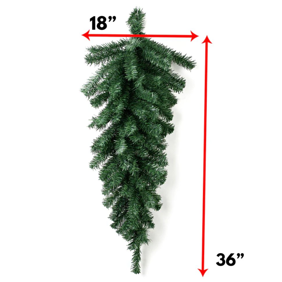 36" Teardrop, 90 Tips - XX930309 - White Bayou Wreaths & Supply