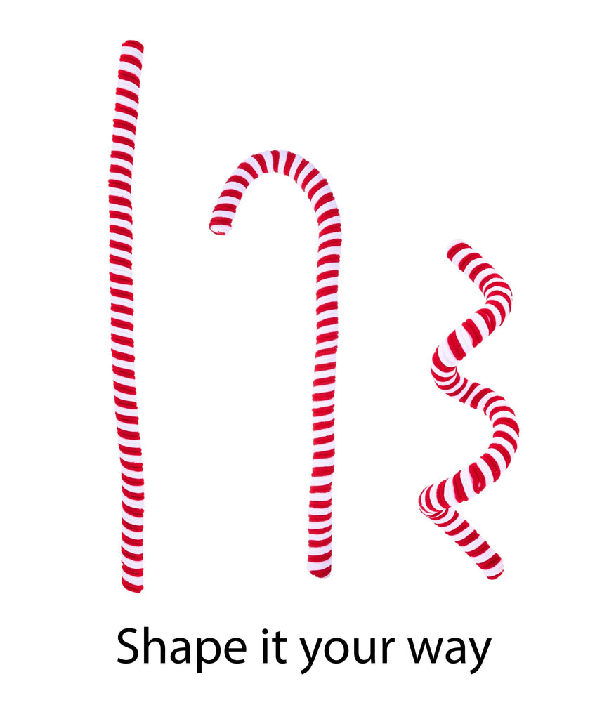 38"L Velvet/Foam Peppermint Stick – Wired : Red, White) - XP384332 - White Bayou Wreaths & Supply