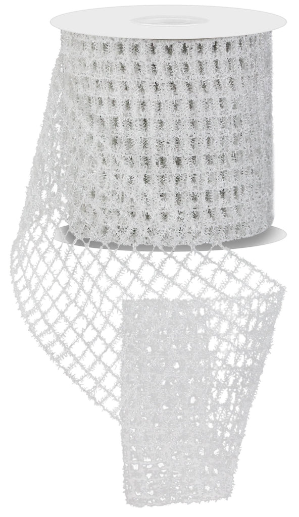4.25" Wired Tinsel Mesh – White | RM998027 - White Bayou Wreaths & Supply