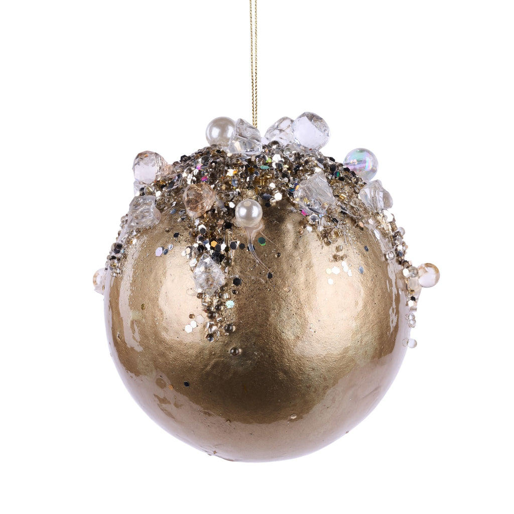 4.5" Dia Jewel Ball Ornament: Champagne | XJ729540 - White Bayou Wreaths & Supply
