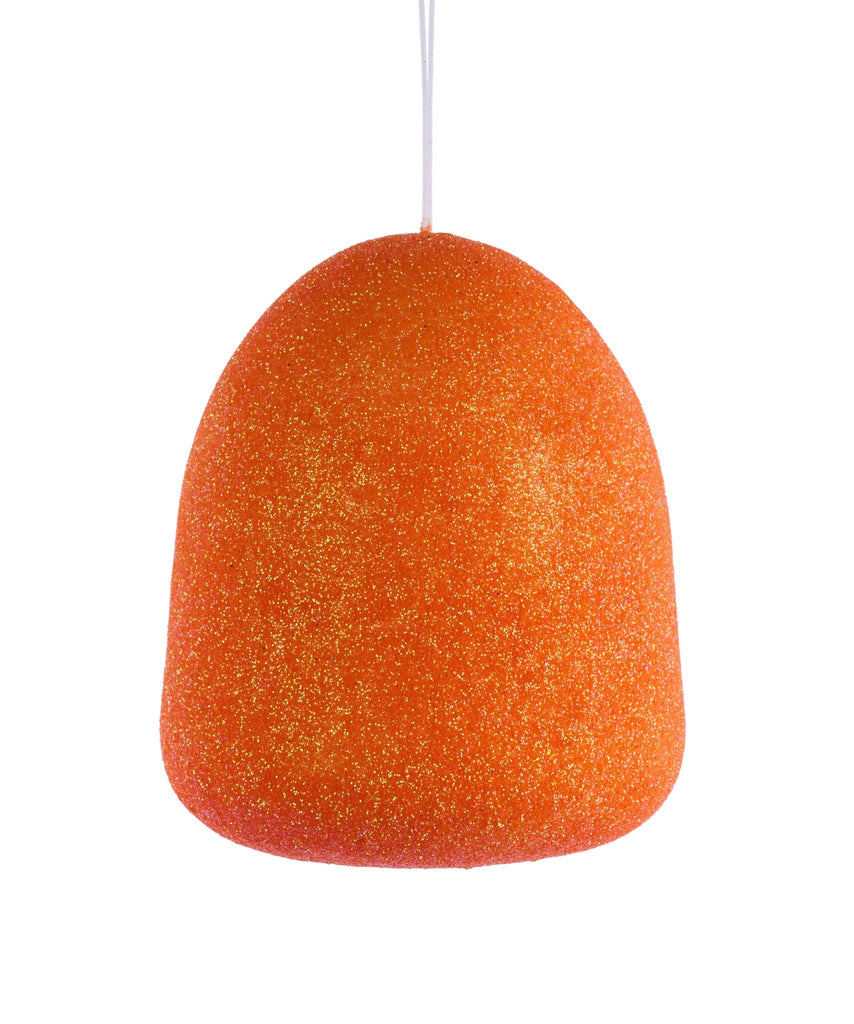 5" Orange Glitter Gumdrop Ornament – Candy Christmas Tree Décor | XJ711820 - White Bayou Wreaths & Supply