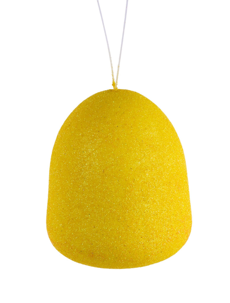 5" Yellow Glitter Gumdrop Ornament – Candy Christmas Tree Décor | XJ711829 - White Bayou Wreaths & Supply