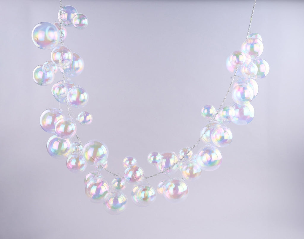 6'L Irid. Effortless Ornament Garland Iridescent Clear - XG9140 - White Bayou Wreaths & Supply