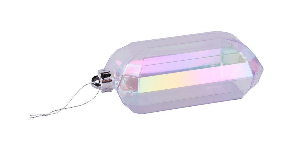 7"L x 4"W Iridescent Rectangle Gem - XJ5525HM - White Bayou Wreaths & Supply