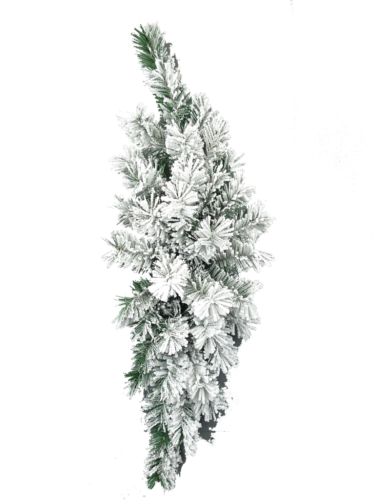 32-inch Kirkwood Pine Swag with snow-flocked greenery and 36 tips – winter Christmas decoration (83814SW32).