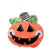 “Jack O Lantern PVC Door Hanger with smiling pumpkin face and candy swirls – Halloween décor by Lori Martin – F25197”