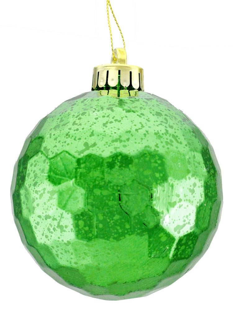 120mm shiny emerald green antique look honeycomb ball ornament with gold cap – vintage Christmas tree decoration