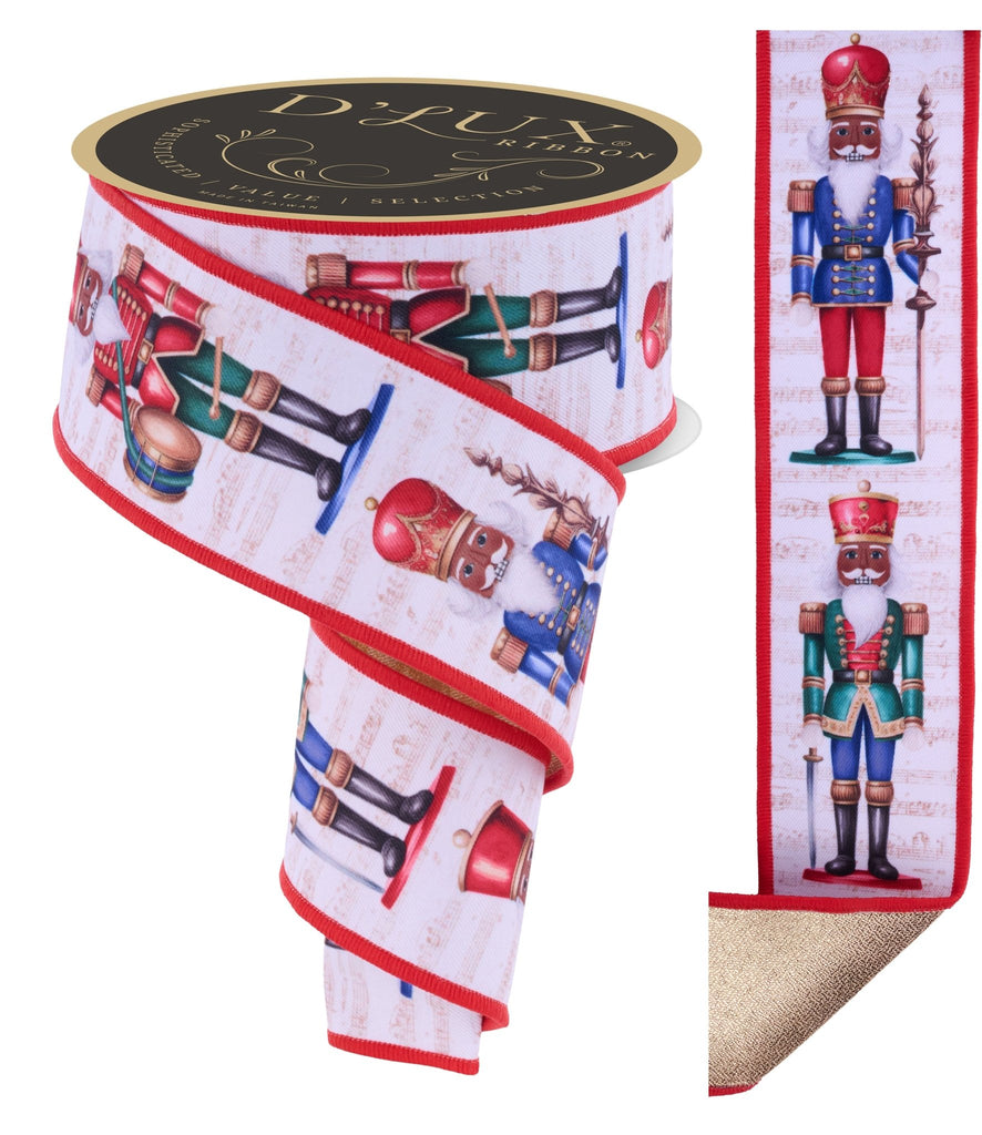 D'Lux 2.5" Nutcracker Ribbon – Dark Skin Tone | LX109727 - White Bayou Wreaths & Supply