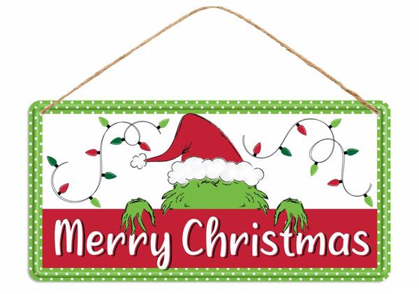 Grinch - Inspired "Merry Christmas" Sign – MD1226 - White Bayou Wreaths & Supply